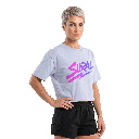 Camiseta Crop Woman Cotton Manga Corta Oversize - ELECTRICAL